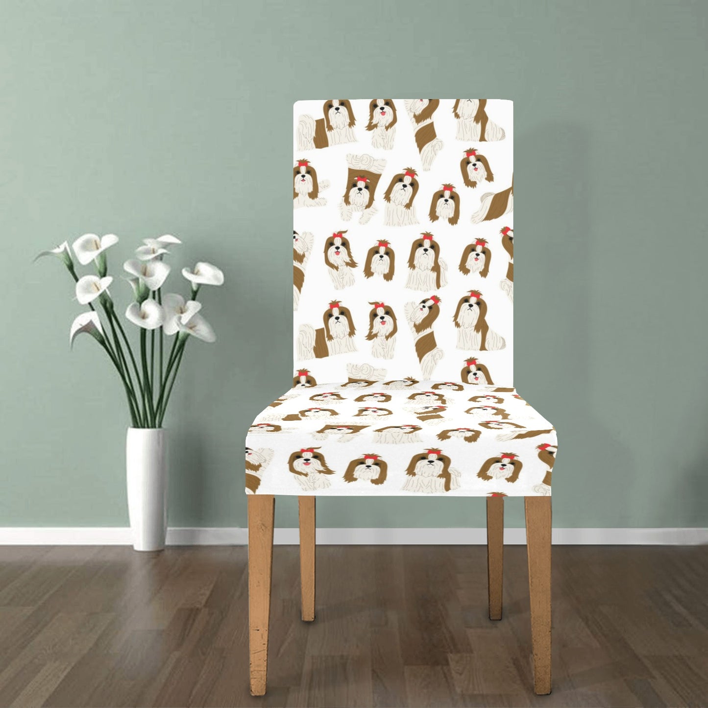 Shih Tzu Print Design LKS302 Dining Chair Slipcover