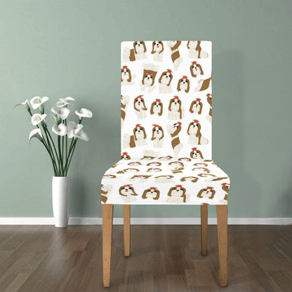 Shih Tzu Print Design LKS302 Dining Chair Slipcover