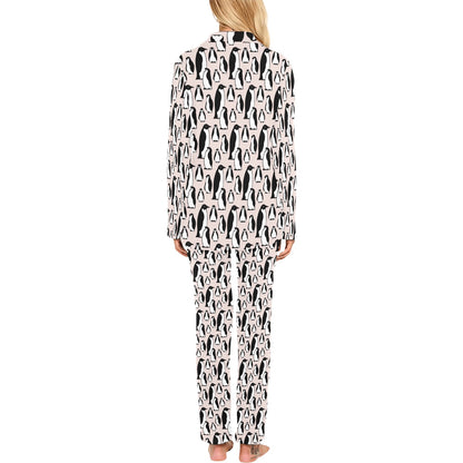 Penguin Themed Women's Long Pajama Set