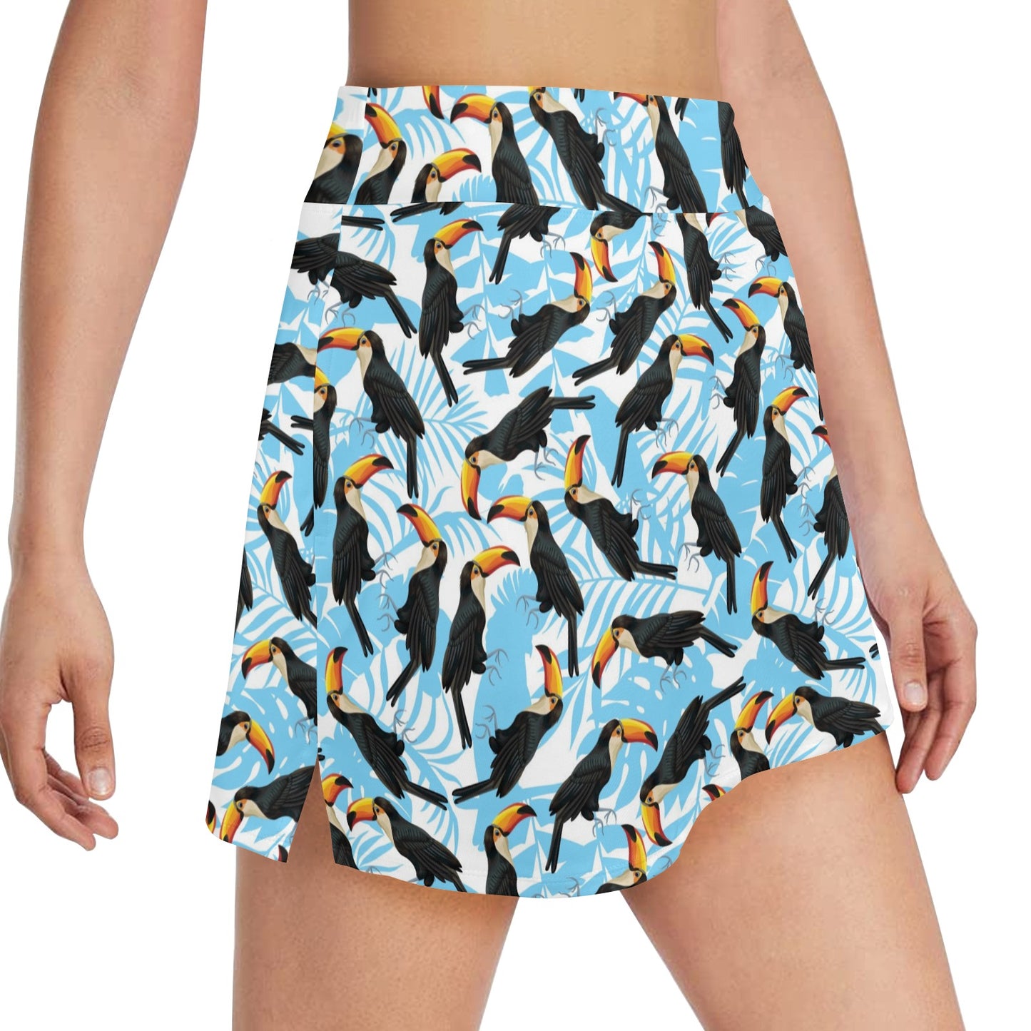 Toucan Print Design LKS303 17" Golf & Pickleball Skort with Pockets
