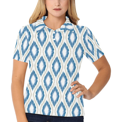 Ikat Pattern Print Design 02 Women's Polo Shirt