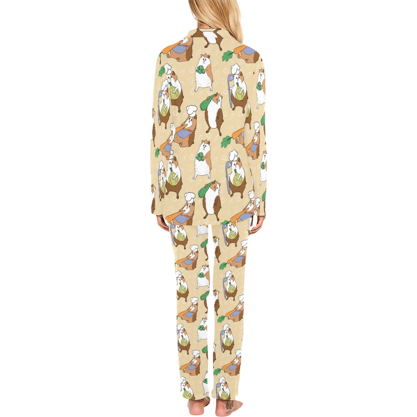 Guinea Pig Pattern Print Design 03 Women's Long Pajama Set