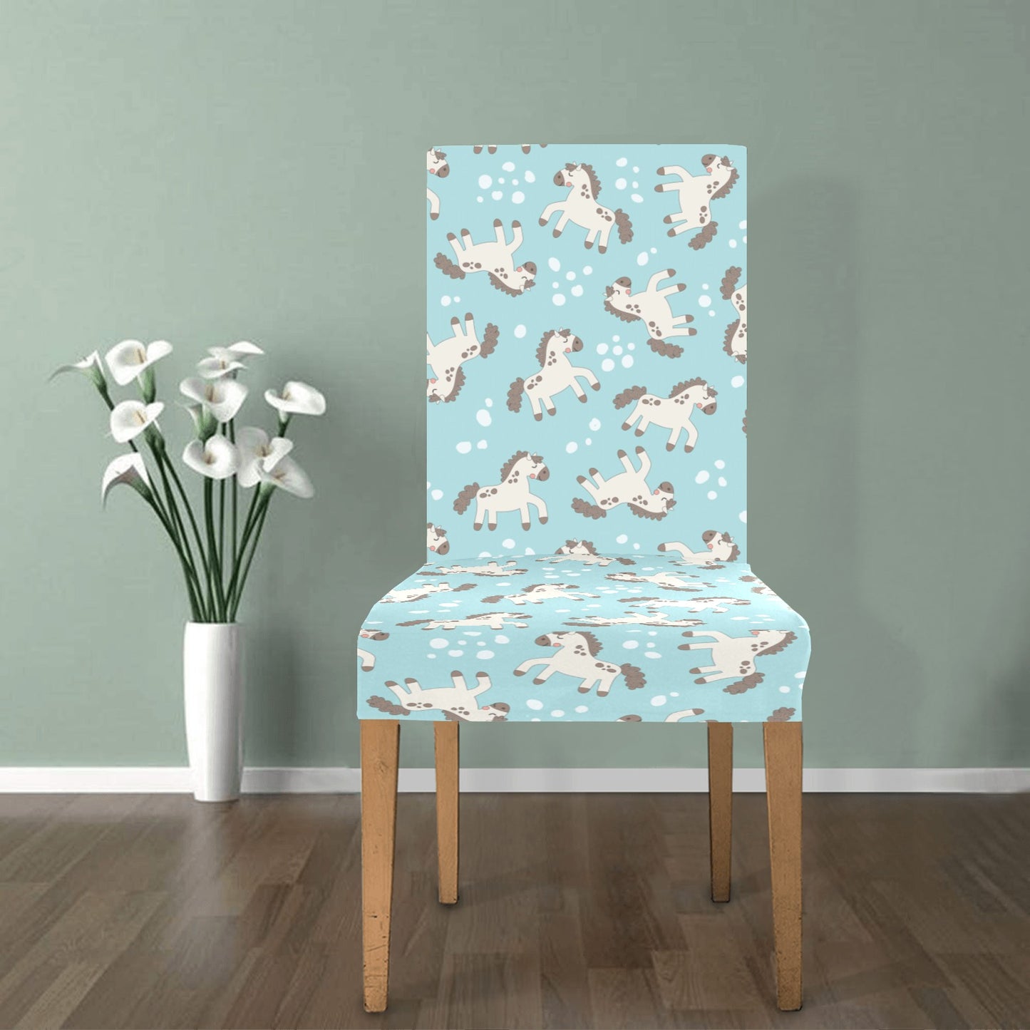 Horse Cute Print Design LKS306 Dining Chair Slipcover