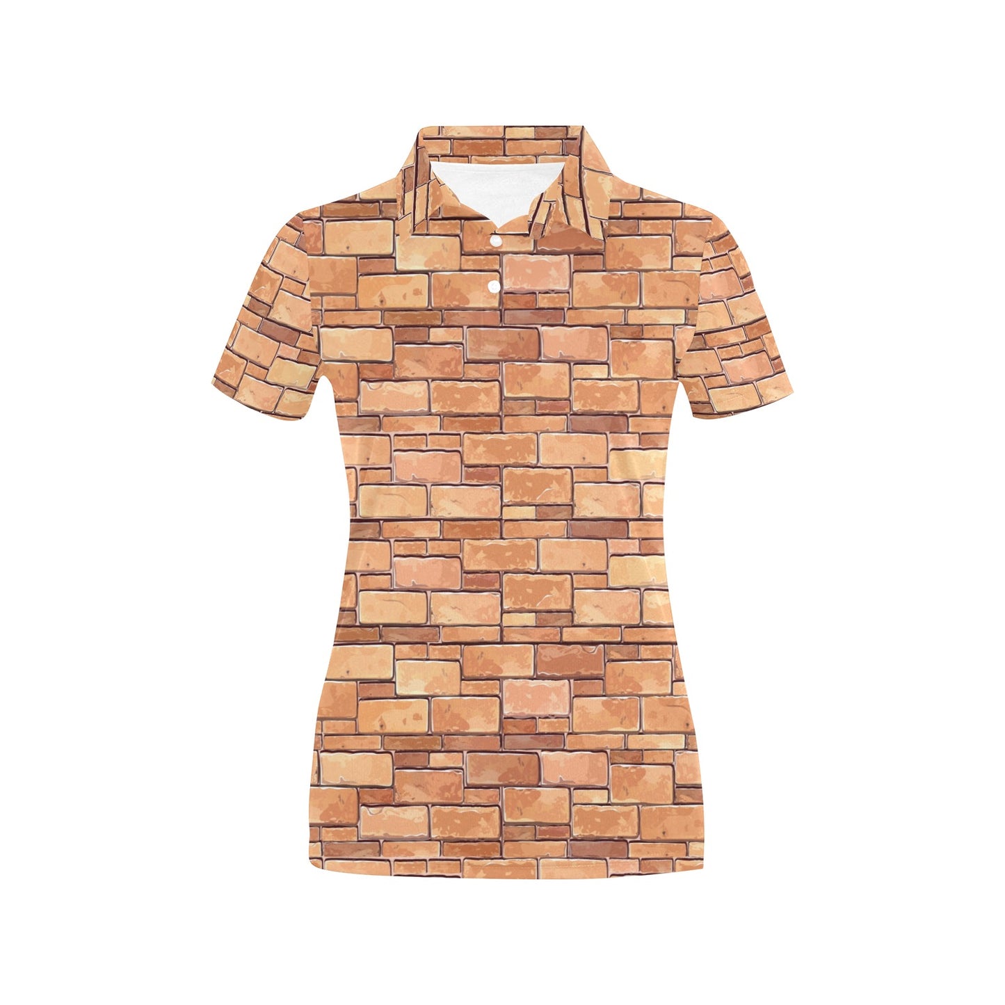 Brick Pattern Print Design 01 Women's Polo Shirt