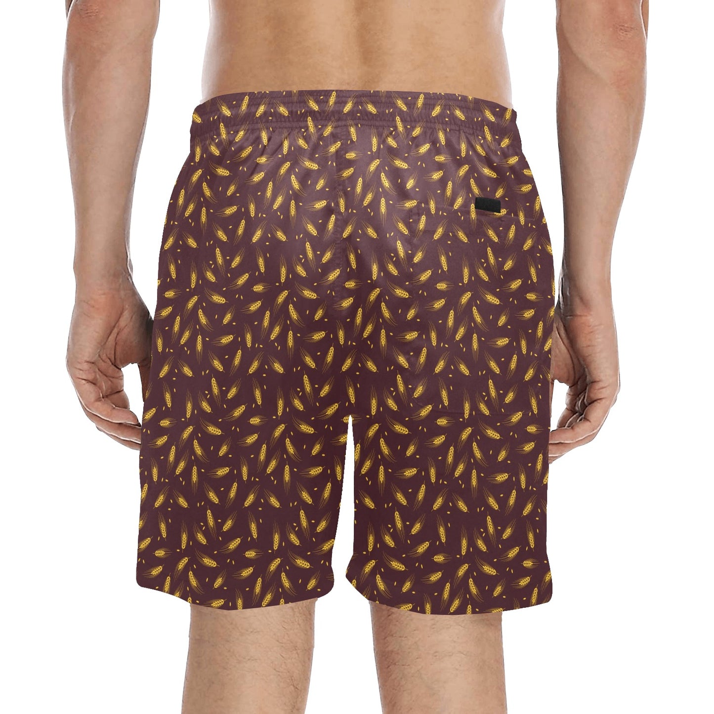 Agricultural Gold Wheat Print Pattern Men's Swim Trunks Beach Shorts
