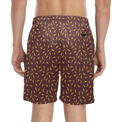 Agricultural Gold Wheat Print Pattern Men's Swim Trunks Beach Shorts
