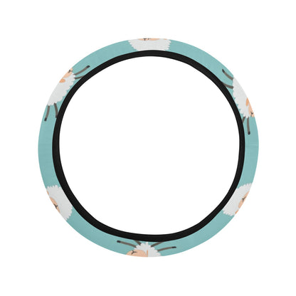 Sheep Print Design LKS406 Steering Wheel Cover with Elastic Edge