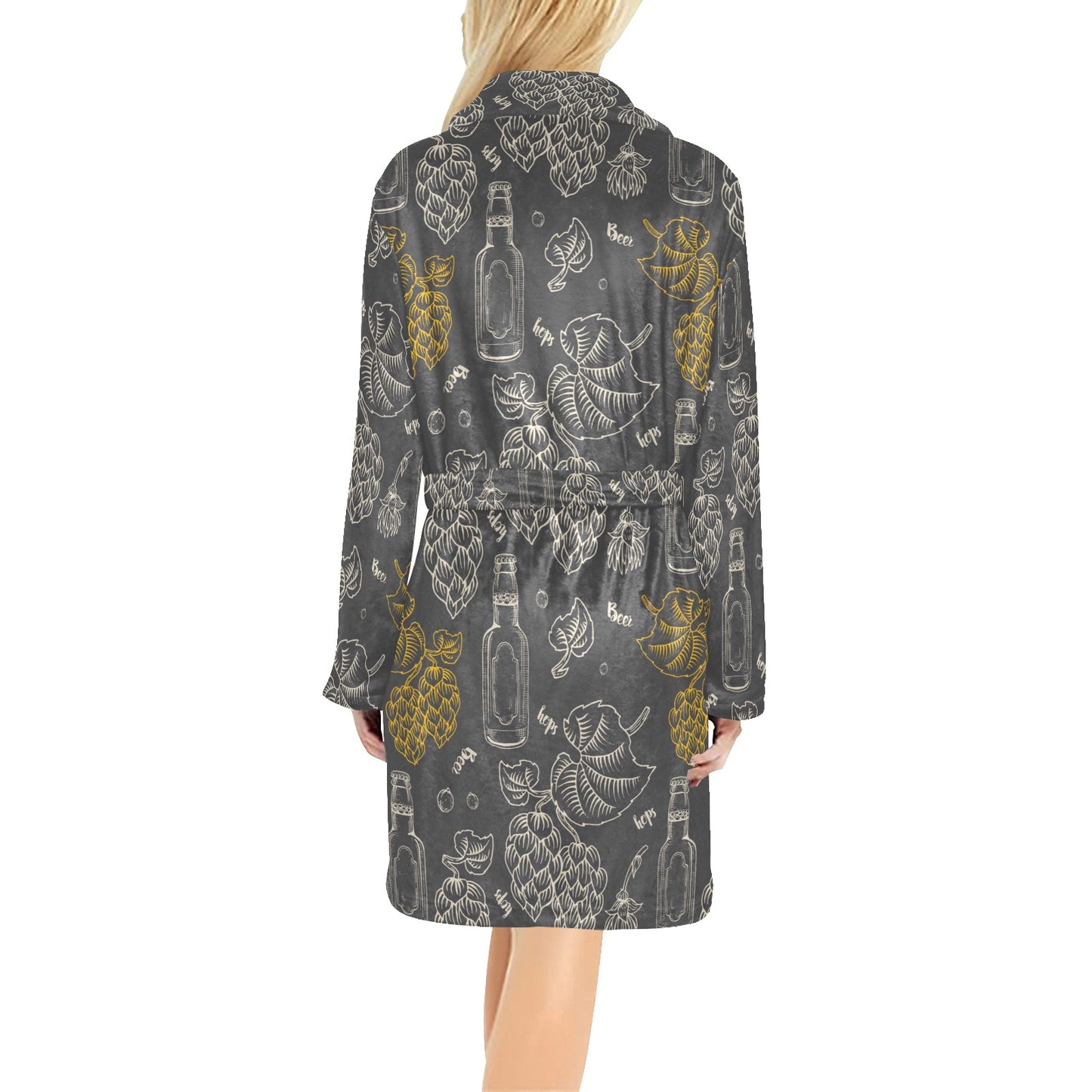 Hope Pattern Print Design 01 Women's Fleece Robe