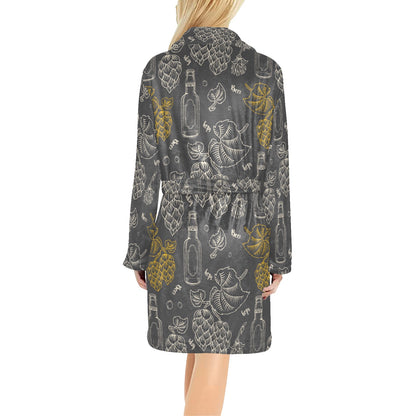 Hope Pattern Print Design 01 Women's Fleece Robe