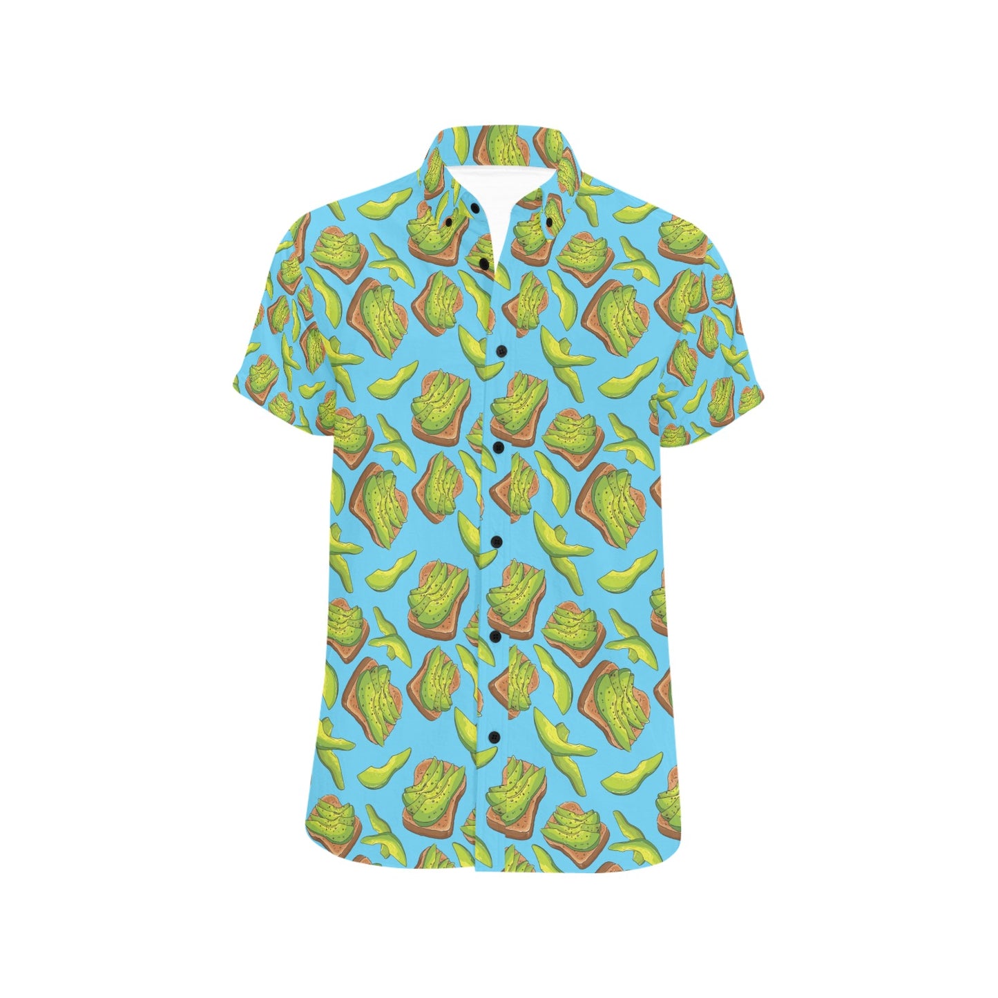 Sandwich Avocado Print Design LKS306 Men Short Sleeve Button Up Shirt