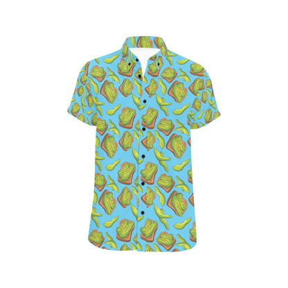 Sandwich Avocado Print Design LKS306 Men Short Sleeve Button Up Shirt