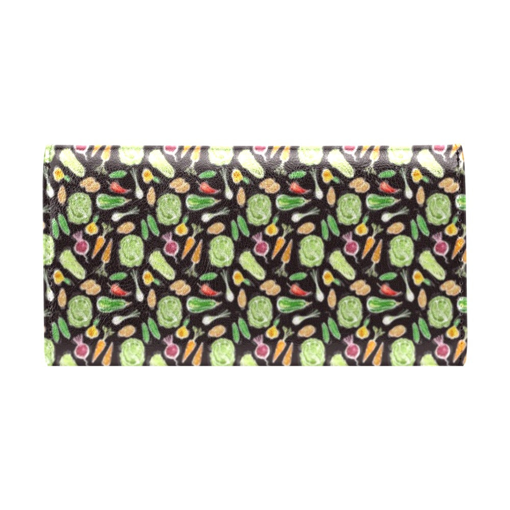 Vegan Draw Themed Design Print Women's Trifold Wallet