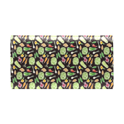 Vegan Draw Themed Design Print Women's Trifold Wallet