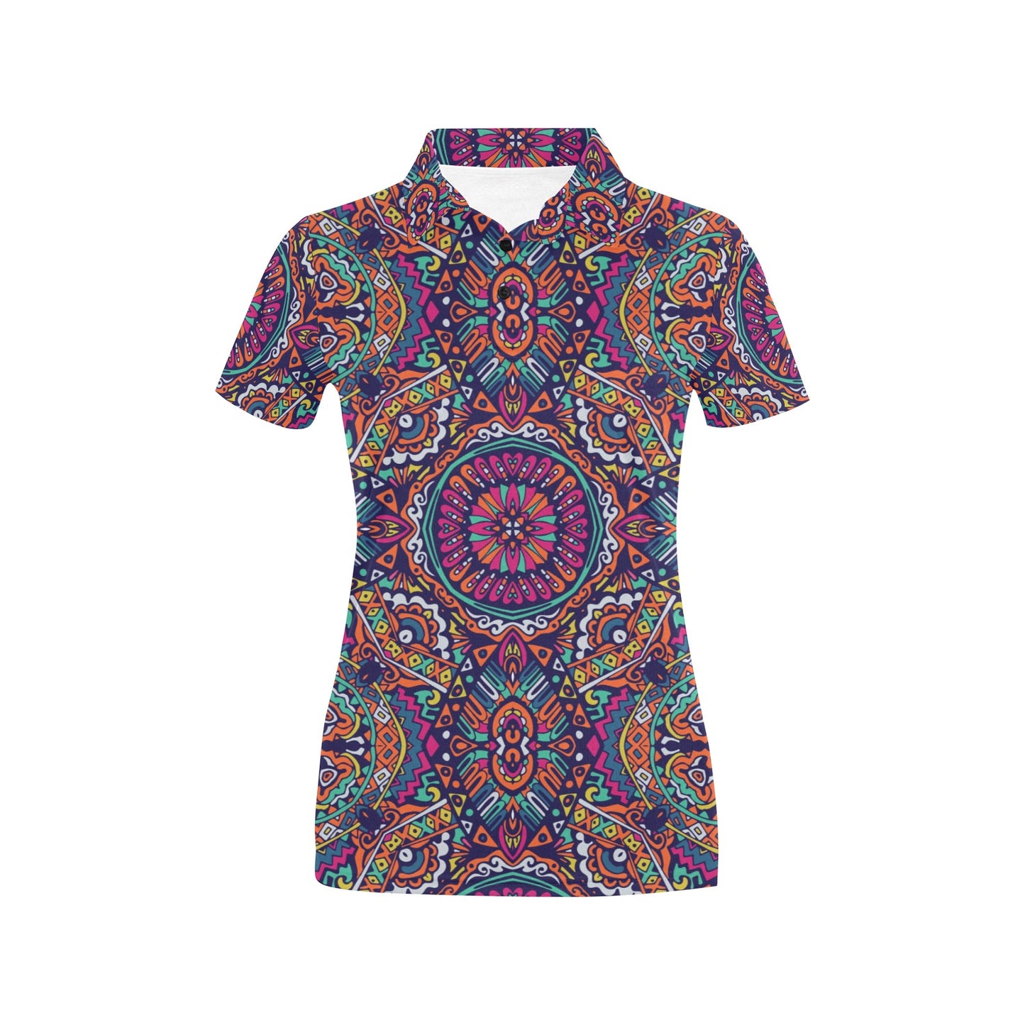 Boho Pattern Print Design 06 Women's Polo Shirt