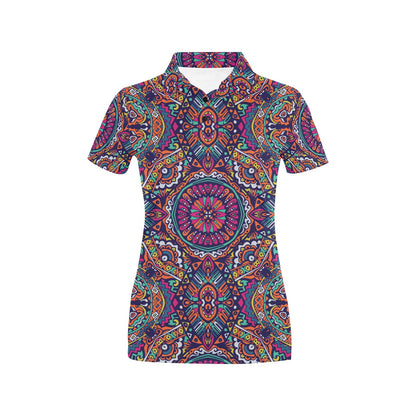 Boho Pattern Print Design 06 Women's Polo Shirt
