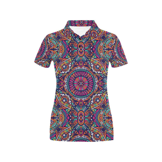 Boho Pattern Print Design 06 Women's Polo Shirt