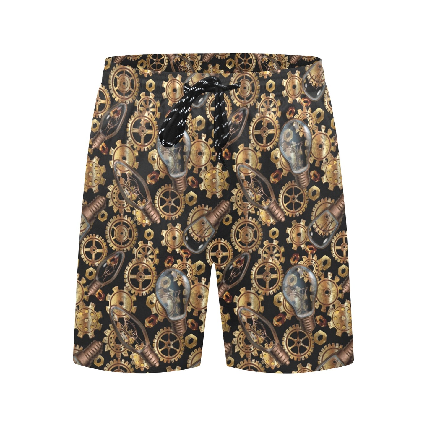 Steampunk Lightbulb Print Design LKS304 Men's Swim Trunks Beach Shorts