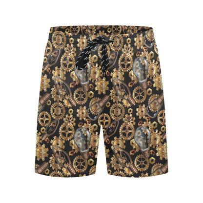 Steampunk Lightbulb Print Design LKS304 Men's Swim Trunks Beach Shorts