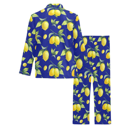 Lemon Pattern Print Design LM06 Men's Long Pajama Set