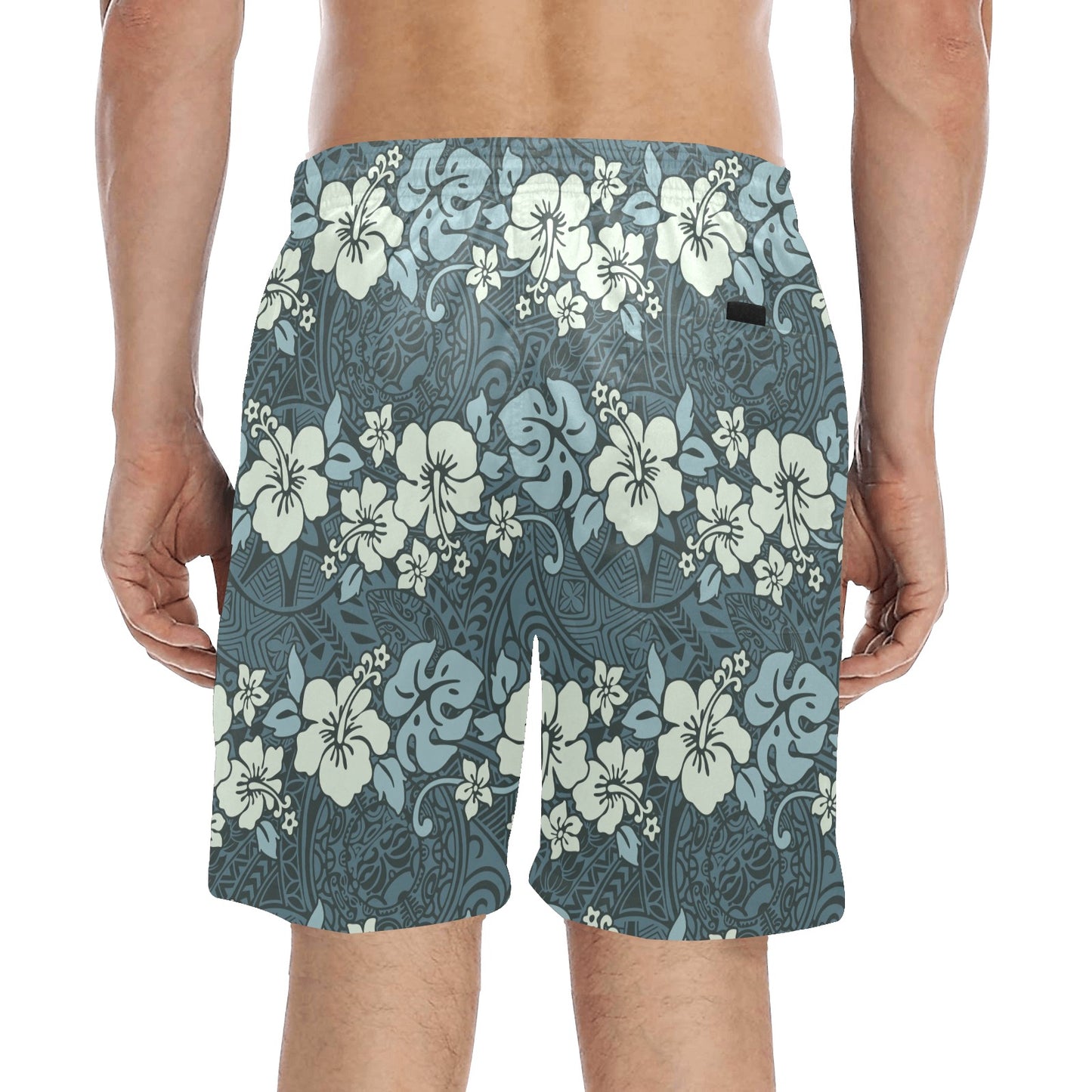 Flower Hawaiian Hibiscus Style Print Pattern Men's Swim Trunks Beach Shorts
