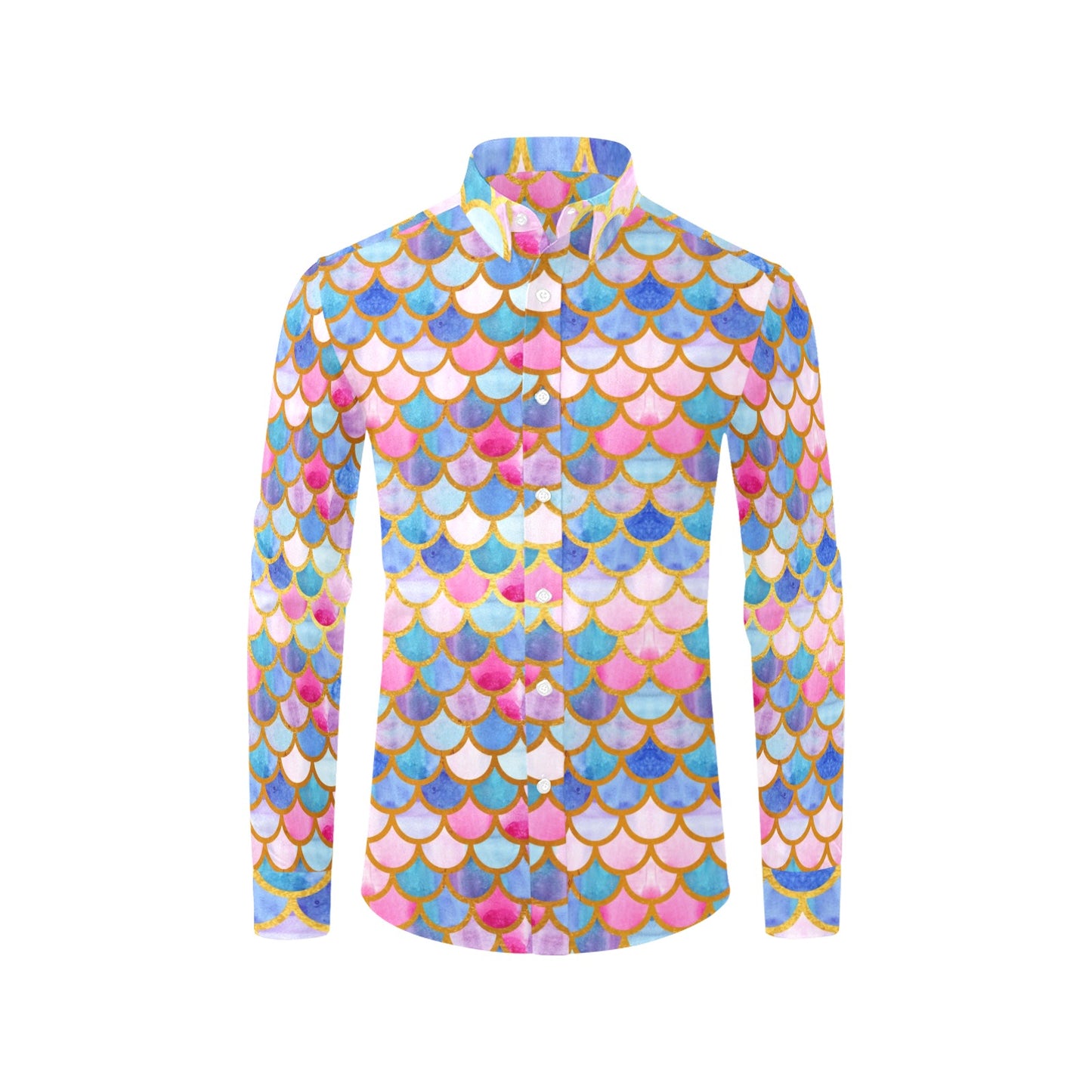 Scales Print Design LKS401 Men's Long Sleeve Dress Shirt