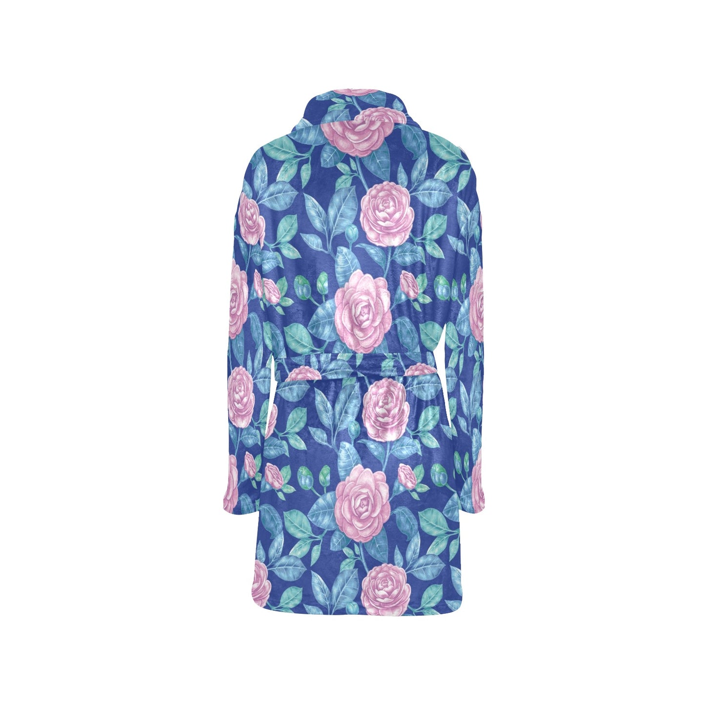 Camellia Pattern Print Design CM05 Women's Fleece Robe
