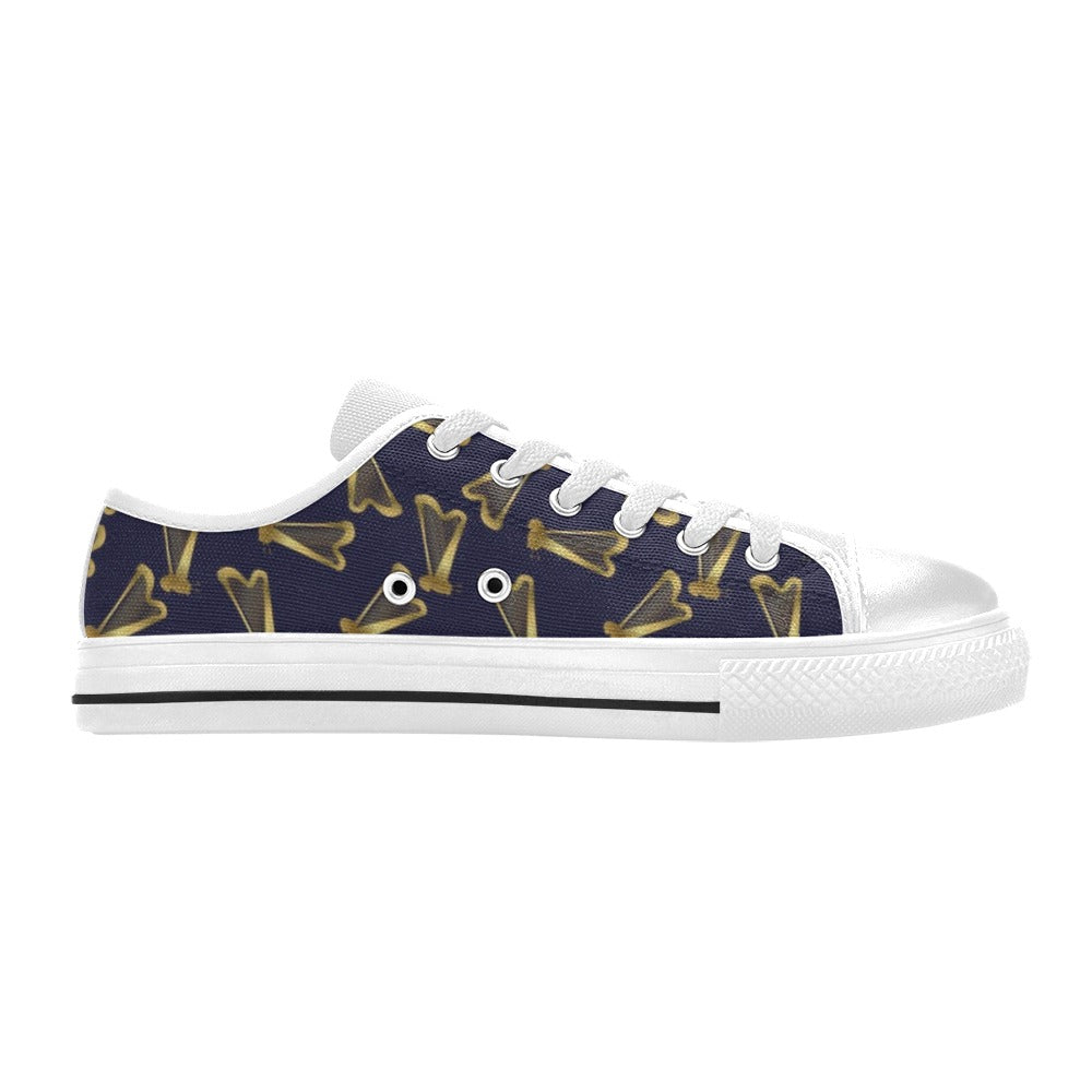 Harp Print Design LKS401 Women's White Low Top Shoes