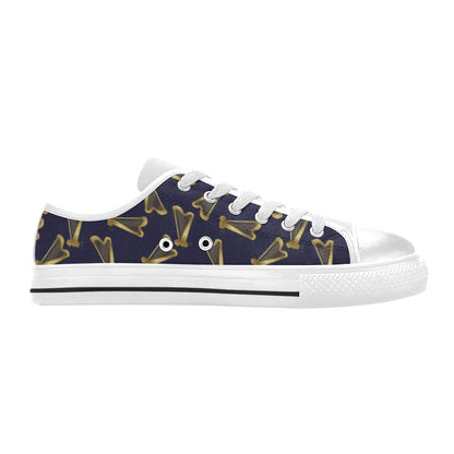 Harp Print Design LKS401 Women's White Low Top Shoes