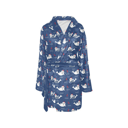 Sea Lion Print Design LKS403 Women's Fleece Robe