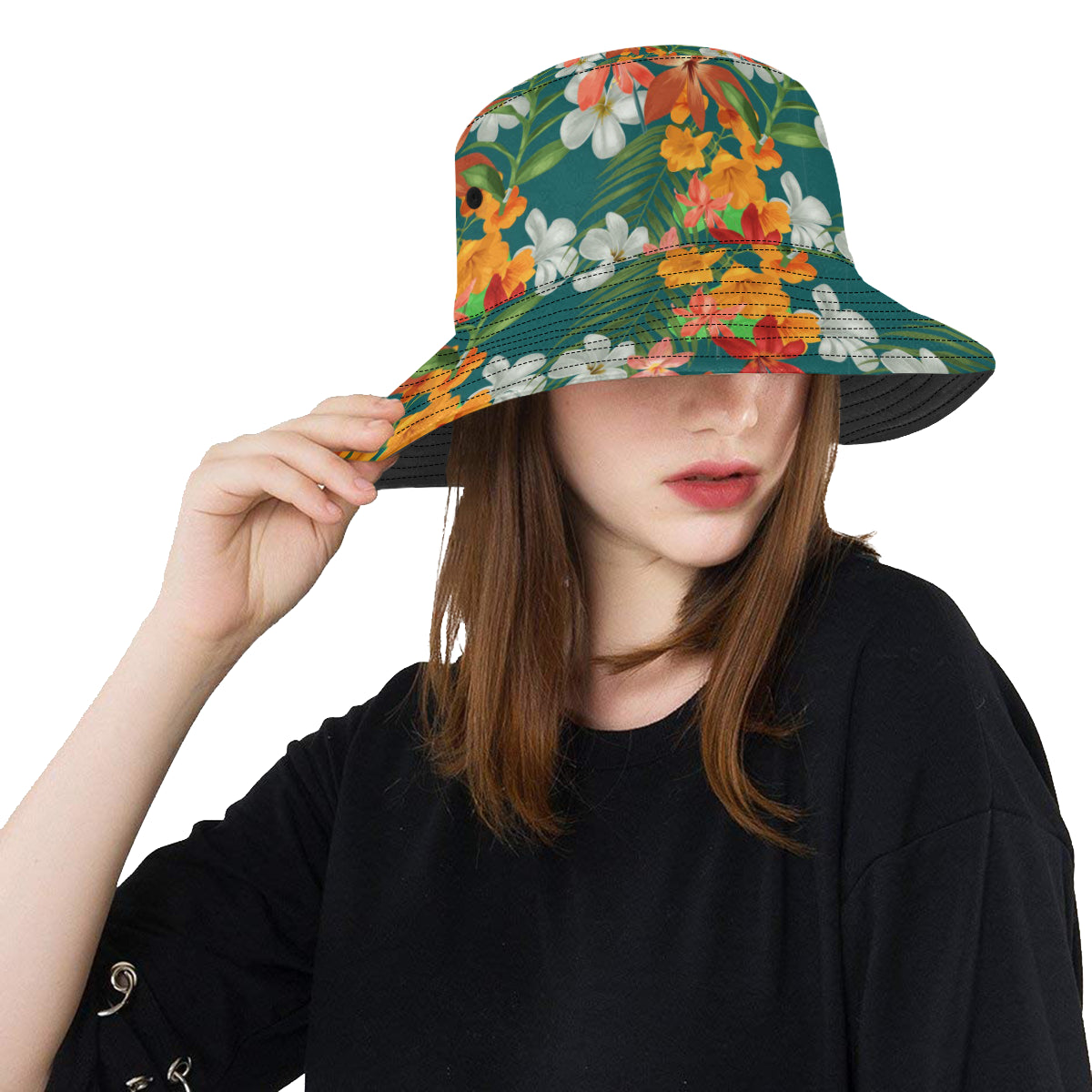 Amaryllis Pattern Print Design AL06 Unisex Bucket Hat