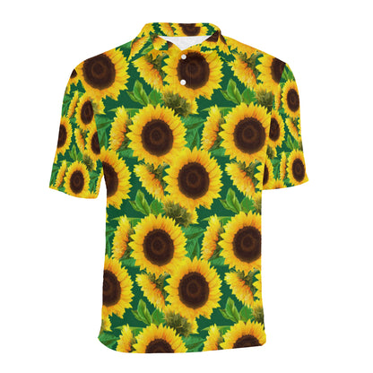 Sunflower Pattern Print Design SF02 Men Polo Shirt