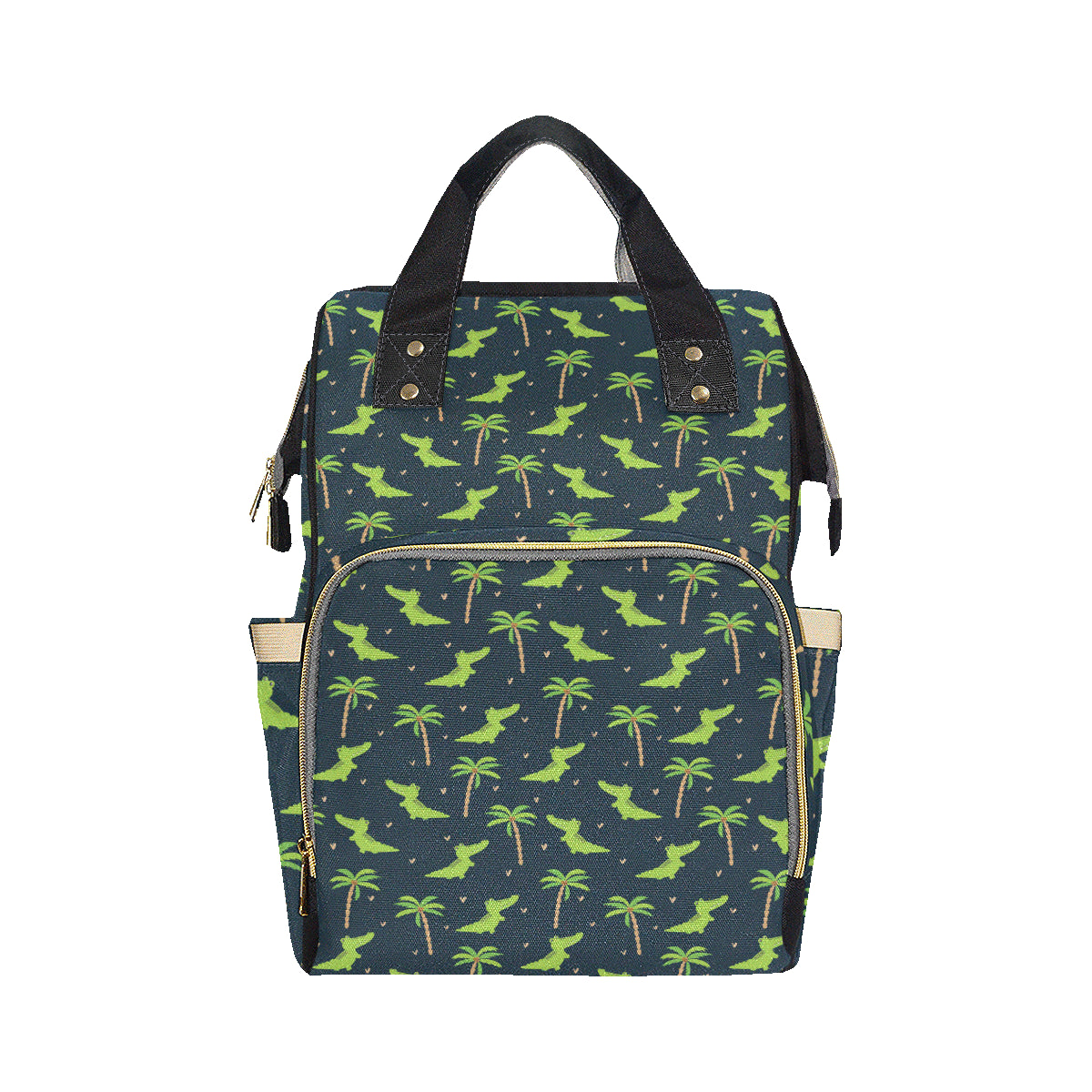 Alligator Pattern Print Design 02 Diaper Bag Backpack
