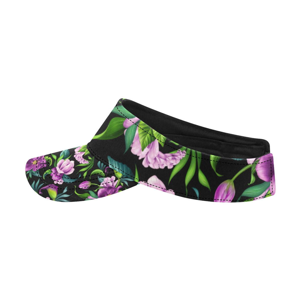 Bright Purple Floral Pattern Unisex Sun Visor