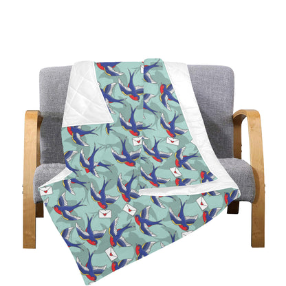Swallow Bird Pattern Print Design 02 Premium Quilt