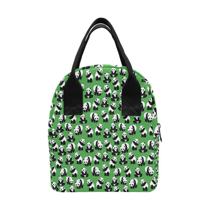 Panda Bear Pattern Themed Print Insulated Lunch Bag