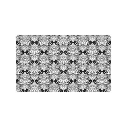 Lotus Mandala Print Pattern Rubber Doormat