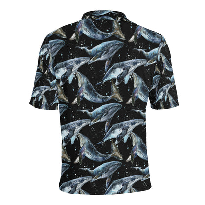 Humpback Whale Pattern Print Design 01 Men Polo Shirt