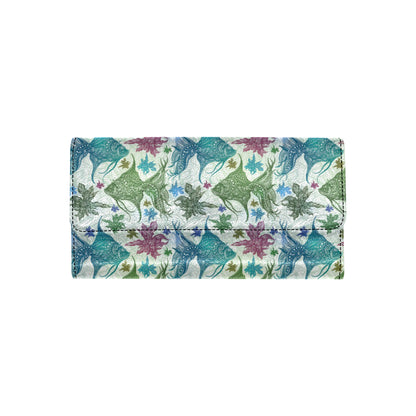 Angelfish Tribal Pattern Print Design 01 Women's Trifold Wallet