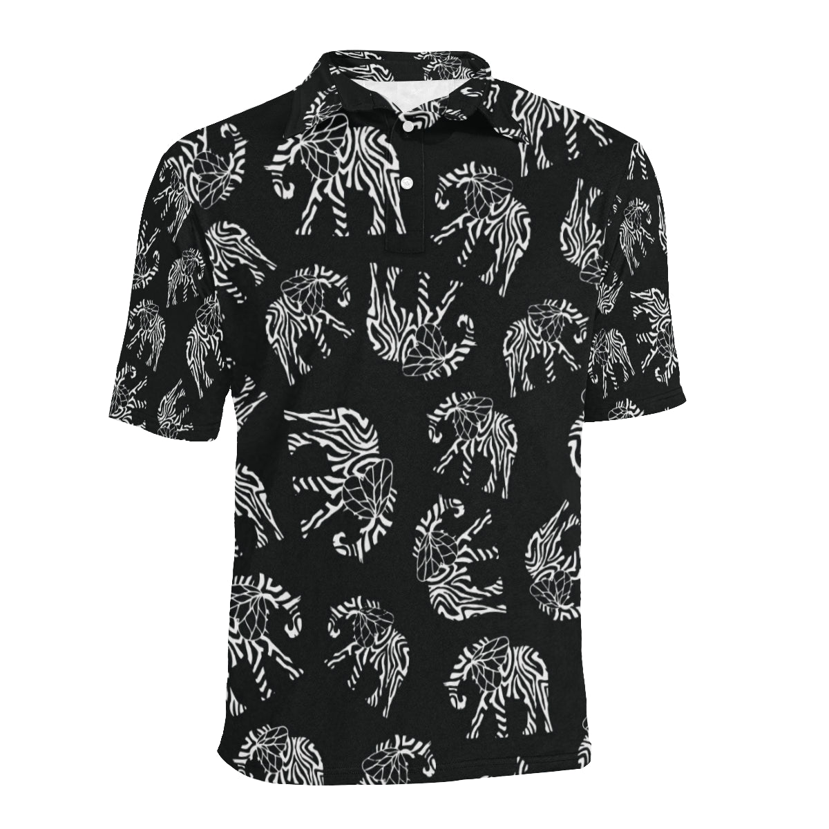 Elephant Tribal Men Polo Shirt