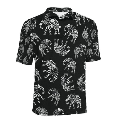 Elephant Tribal Men Polo Shirt