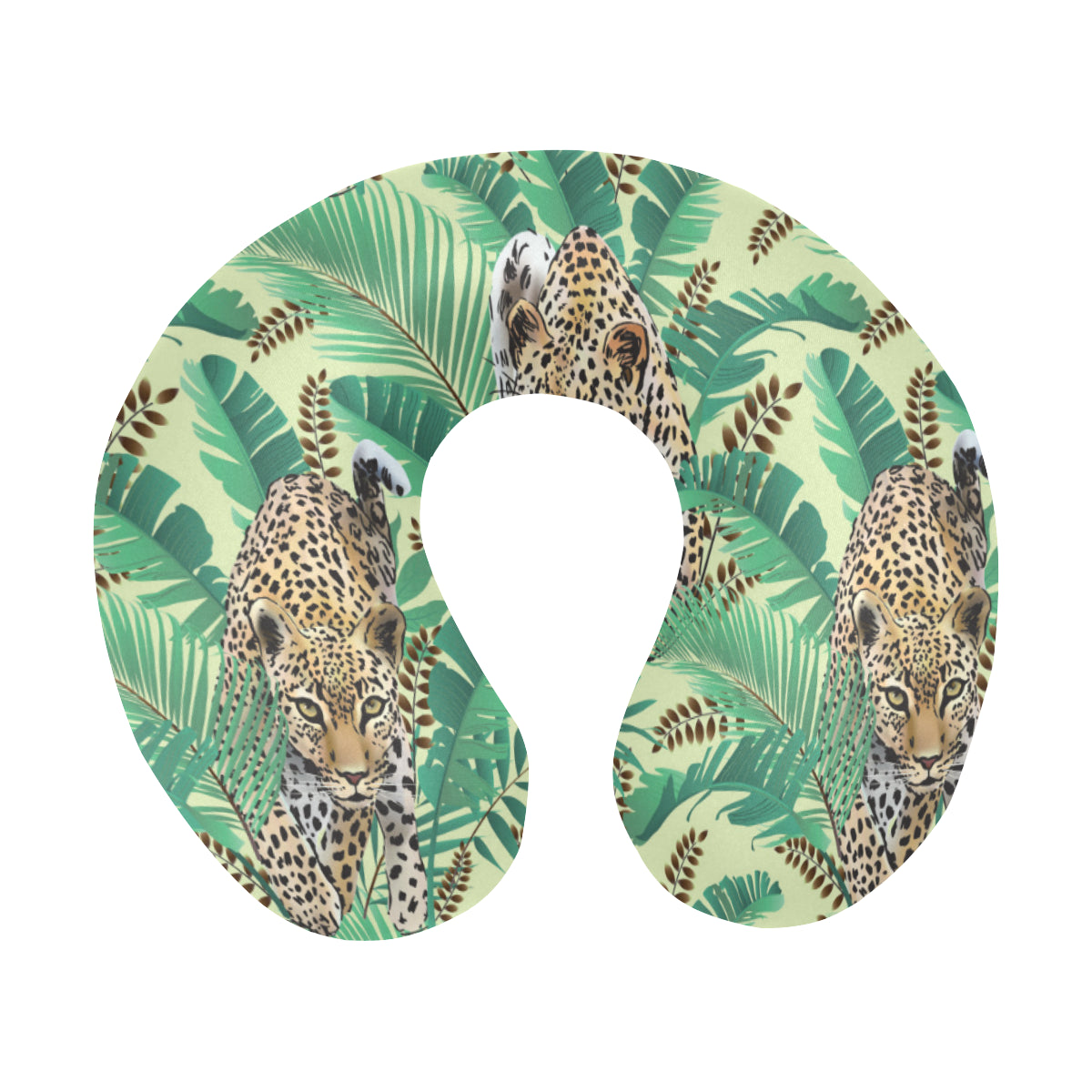 Leopard Pattern Print Design 03 U-Shaped Travel Neck Pillow