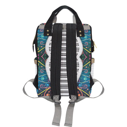 Piano Pattern Print Design 01 Diaper Bag Backpack