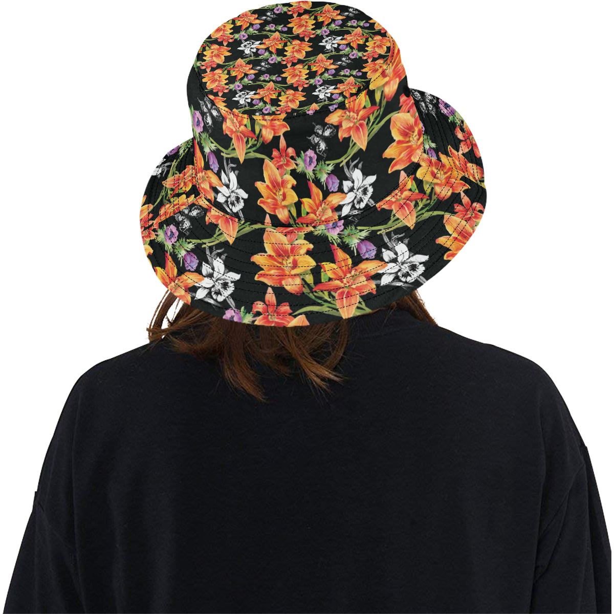 Tropical Flower Pattern Print Design TF02 Unisex Bucket Hat