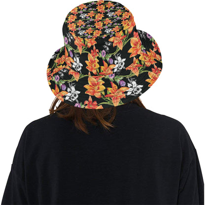 Tropical Flower Pattern Print Design TF02 Unisex Bucket Hat