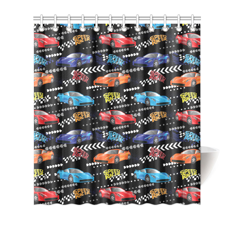 Racing Pattern Print Design A05 Shower Curtain