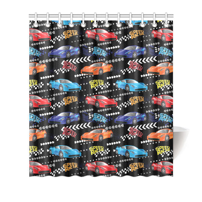 Racing Pattern Print Design A05 Shower Curtain