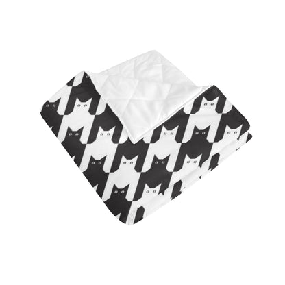 Cat HoundstoothPattern Print Design 01 Premium Quilt