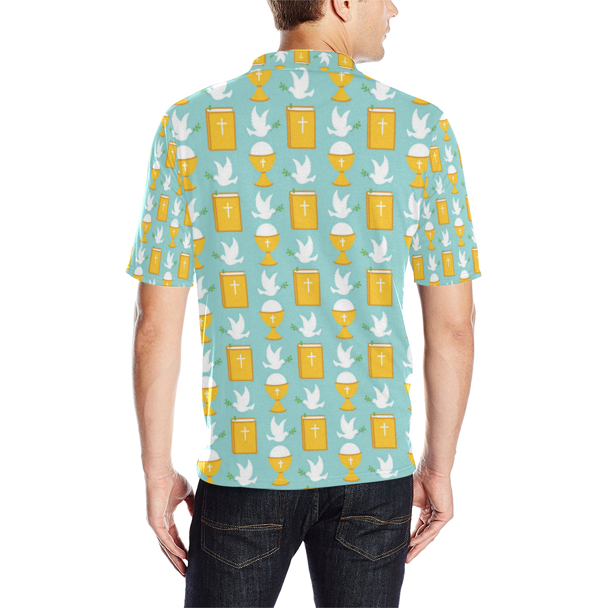 Christian Pattern Print Design 02 Men Polo Shirt