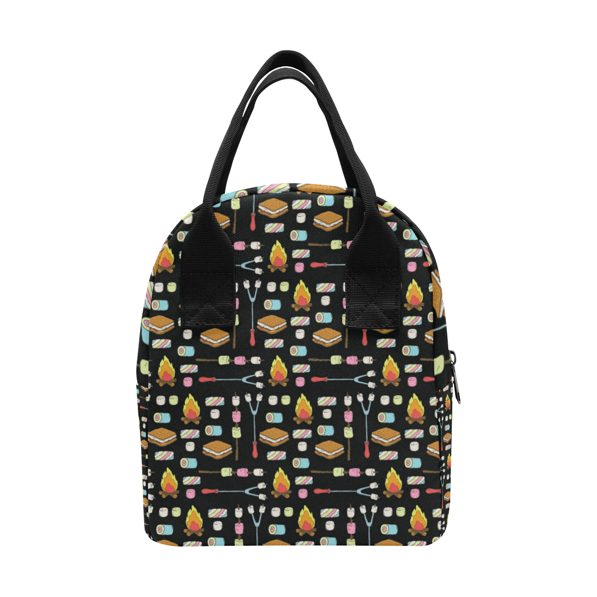 Camping Campfire Marshmallows Insulated Lunch Bag