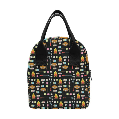 Camping Campfire Marshmallows Insulated Lunch Bag